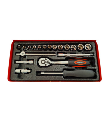 جعبه بکس 23 پارچه 4تا14 سفید درایو 1/4 هانسول HANSOL مدل HS8523