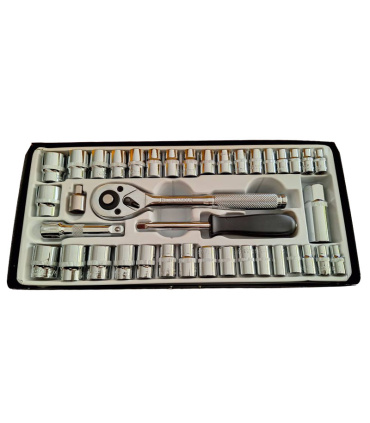 جعبه بکس 40 پارچه اینچی و میلیمتری درایو 1/4 و 3/8 هونگتو HONGTOU