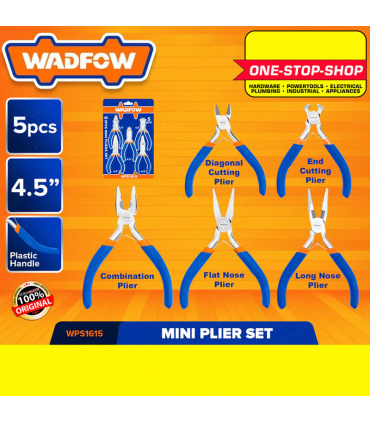 ست 5 عددی انبردست دم باریک سیم چین کف چین 4.5 اینچ وادفو WADFOW مدل WPS1615