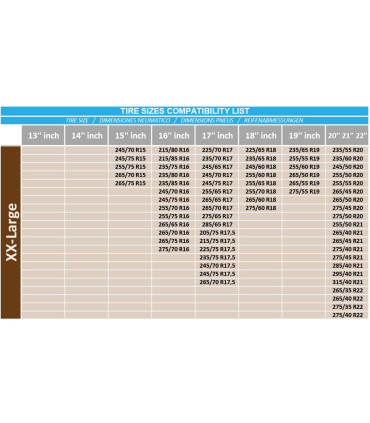 زنجیر چرخ پارچه ای نانو نصب سریع MATTER سایز 2XX-LARGE اندازه تایر 18تا22 اصل ترکیه (مناسب فیدلیتی ، دیگنیتی ، لاماری، KMC T8)