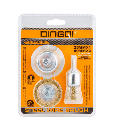 ست 3 تکه فرچه (برس) سیمی سر دریلی دینگی DINGQI مدل 138030