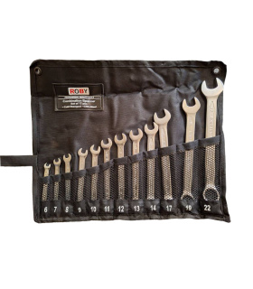 ست آچار 12 عددی یکسر تخت یکسررینگی سایز 6تا22 روبی ROBY