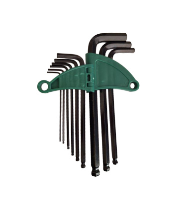 آچار آلن بلند شش گوش9عددی L شکل ته گرد جیانگالو JIANGLU TOOLS