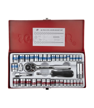 جعبه بکس 40 پارچه درایو 1/4 - 3/8 سایزبندی اینچی و میلیمتری SGT