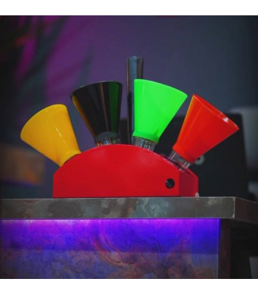 استند قیف دیواری 4 سوراخ ( نگهدارنده قیف 14 پارچه ) قرمز