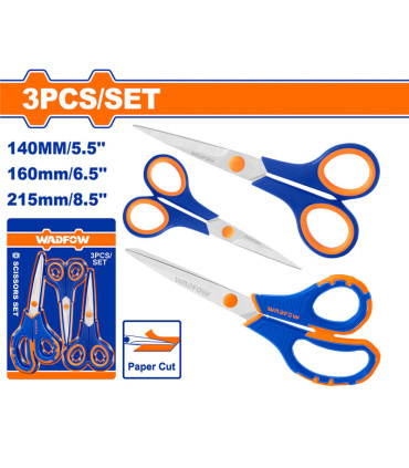 مجموعه 3 عددی قیچی کاغذ و پارچه وادفو WADFOW مدل WSX4633