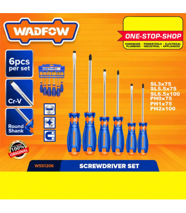 ست پیچ گوشتی 6 عددی دسته فایبر وادفو WADFOW مدل WSS1206