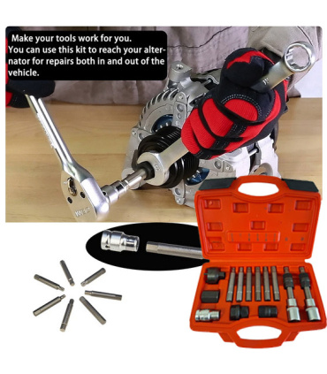 ست 13 عددی ابزار بازبست دینام خودرو با هزار خاری فولی ساتاوین مدل TR88