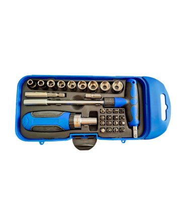 جعبه بیت و بکس 29 عددی با دسته جغجغه درایو 1/4 گلدن کرو GOLDEN CROW