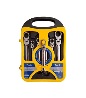 ست آچار یکسر تخت یکسر جغجغه ای سرتاشو 7 عددی