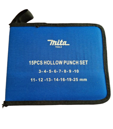 مجموعه 15 عددی سنبه واشر بر 3تا25 کیفی میتا MITA ( پانچ واشر بر دستی )