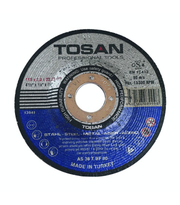 صفحه برش آهن مینی فرز سایز 22*3*115میلیمتر توسن TOSAN مدل AS36TBF80 ترکیه