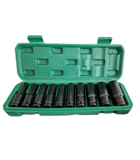 جعبه باز:جعبه بکس بلند 10 پارچه فشارقوی درایو 1/2 تات تولز TAT TOOLS