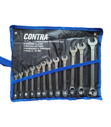 ست آچار 12 عددی یکسر تخت یکسر رینگی کونترا CONTRA