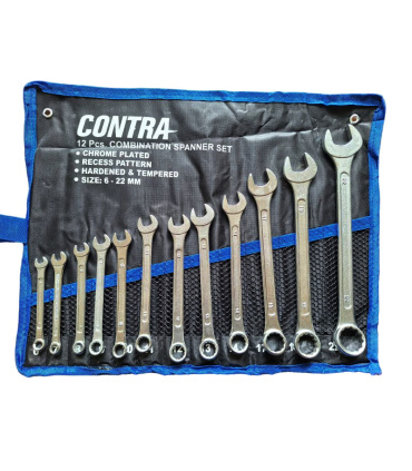 ست آچار 12 عددی یکسر تخت یکسر رینگی کونترا CONTRA