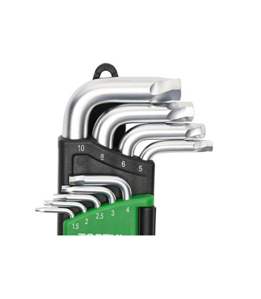 آچار آلن بلند شش گوش9عددی L شکل ته گرد تاپ تول TOPTUL مدلGAAL0927