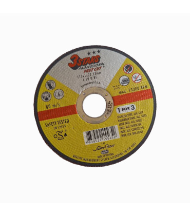 صفحه برش آهن مینی فرز سایز 22*1*115میلیمتر سه ستاره 3STARS اصل اسلوونی