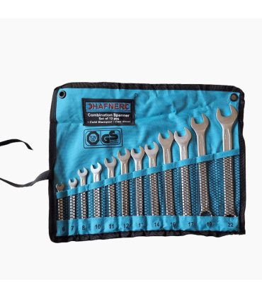 ست آچار 12 عددی یکسرتخت یکسررینگی 6تا22 هافنر HAFNER