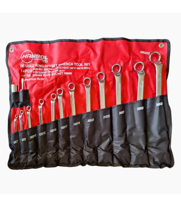 ست آچار دوسر رینگی 14 عددی 6تا 32 هانسول HANSOL مدل HS3312