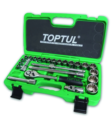 جعبه بکس 25 پارچه 12پر درایو 1/2 تاپ تول TOPTUL مدل GCAI2505