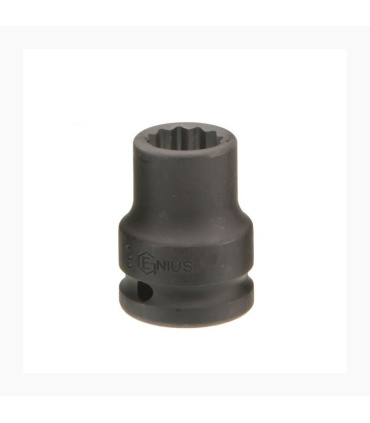 بکس کوتاه سایز 24 درایو 1/2 سیاه 12پر لب نازک جنیوس GENIUS مدل 453824 جنس CR-MO