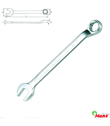 ست آچار 12 عددی یکسر تخت یکسر رینگی 45 درجه 8تا22 هنس HANS مدل 166312MU