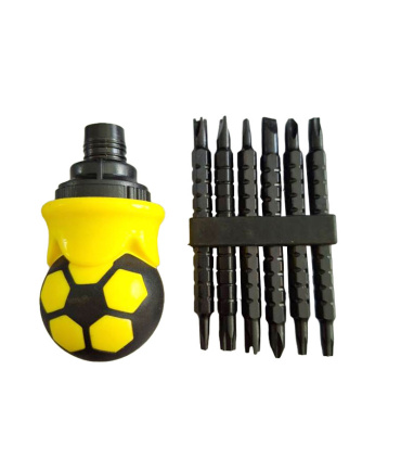 ست 13 عددی سری پیچ گوشتی و جغجغه مشتی ضامندار CRV مدل S2