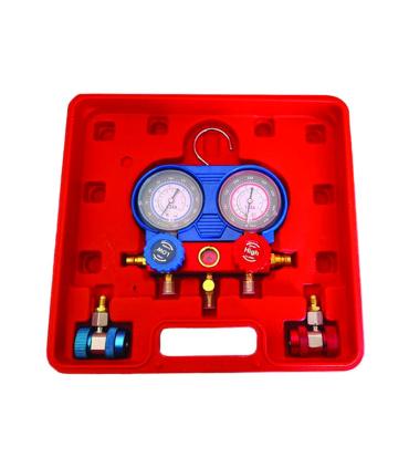 گیج شارژ گاز کولر دوقلو FG TOOLS مدل 4009-1 سه شیلنگ همراه با کوپلینگ