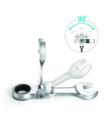 ست آچار 5 عددی یکسر تخت و رینگ جغجغه ای سرتاشو لولایی مفصلی هامبورگ HAMBURG مدل H-9425