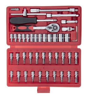 جعبه بکس ۴۶ پارچه و پیچ گوشتی درایو ۱/۴