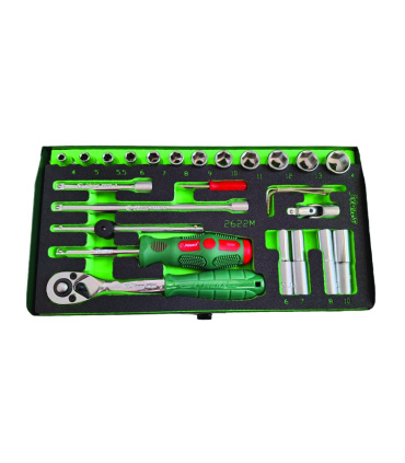 جعبه بکس 26 پارچه 6پر درایو 1/4 اینچ هنس HANS مدل 2622M طرح جدید