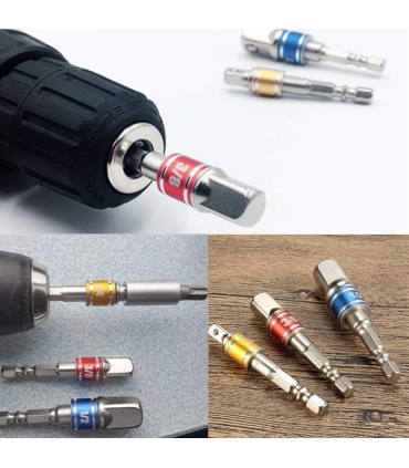 ست 4عددی سر دریلی بکس خور درایوهای 1/4-3/8-1/2 بهمراه رابط چپقی مینی 1/4 مدل CORNER TURNER