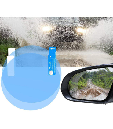 برچسب نانو ضد آب گرد آینه بغل اتومبیل بسته 2عددی سایز 95*95میلیمتر