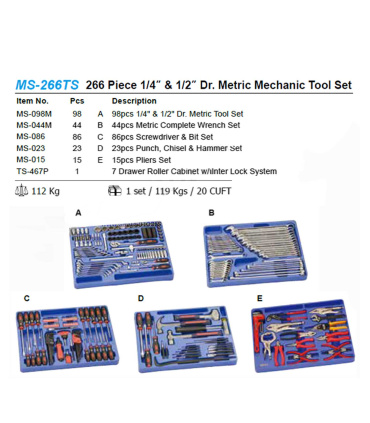 جعبه ابزار 266 پارچه جنیوس مدل ms-266ts