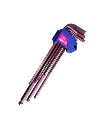 ست 9 عددی آچار آلن ته گرد رو کارتی فوق بلند آریل ARIEL مدل ALF0994B