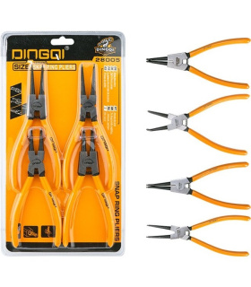 ست 4 عددی انبر خار بازکن/جمع کن صاف و کج 7 اینچ دینگی DINGQI مدل 28005 دسته نارنجی