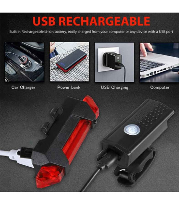 چراغ عقب شارژی دوچرخه مدل DC-918