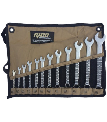 ست آچار 12 تایی یکسر تخت یکسر رینگ ریکو RICO