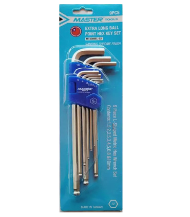 آچار آلن بلند 9 عددی شش گوش H مستر تولز MASTER مدل MT3009EL-S2 تایوان