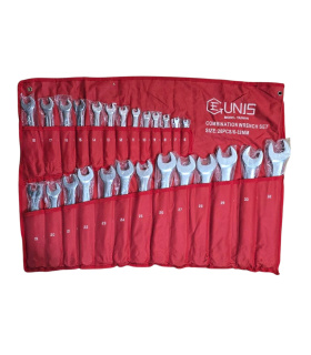 ست آچار 26 عددی یک سر تخت و یکسر رینگی 6تا 32 میلیمتر جیونیس GEUNIS قرمز