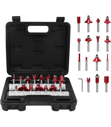 ست 15 عددی تیغ اور فرز نجاری پلاتینیوم شفت 6 میلیمتر