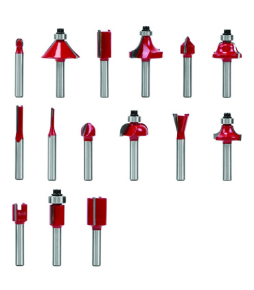 ست 15 عددی تیغ اور فرز نجاری پلاتینیوم شفت 6 میلیمتر