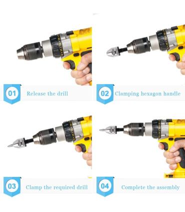 سه نظام مخصوص پیچ گوشتی شارژی سایز 0.3 تا 3.6 میلیمتر (تبدیل پیچ گوشتی شارژی به دریل)(نقره ای کوچک)