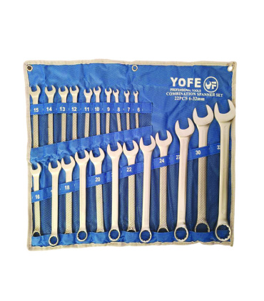 ست آچار 22 عددی یکسرتخت و رینگی یوفی YOFE مدل D31T22 اورجینال