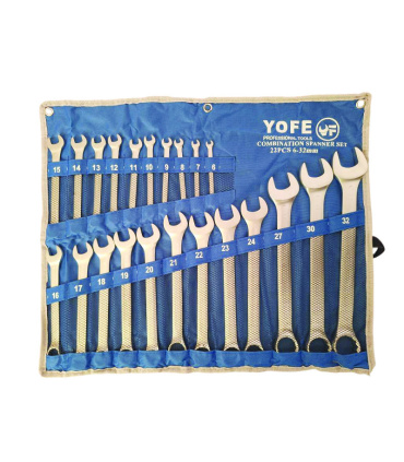 ست آچار 22 عددی یکسرتخت و رینگی یوفی YOFE مدل D31T22 اورجینال