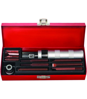 پیچ گوشتی تقه ای 12 پارچه به همراه قلاویز چپ گرد جنس S2 فورتیکا FORTIKA مدل FA1895