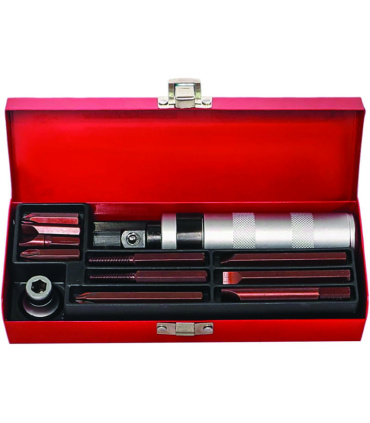 پیچ گوشتی تقه ای 12 پارچه به همراه قلاویز چپ گرد جنس S2 فورتیکا FORTIKA مدل FA1895