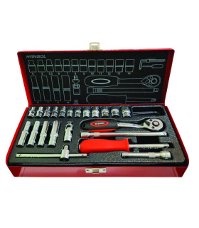 جعبه باز | جعبه بکس 26 پارچه هواگیری بلند و کوتاه درایو 1/4 هانسول HANSOL مدل HS8523A