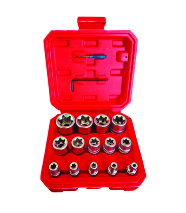 جعبه بکس E ای 14 پارچه سه درایو 1/4-3/8-1/2 اینچ هانسول HANSOL مدل HS8526 جعبه مربع