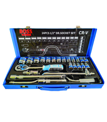 جعبه بکس 24 پارچه حرفه ای درایو 1/2 باس BOSS مدل BS-123ST160-35